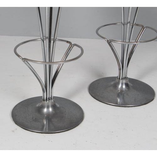 Mid 20th Century Vintage Bar Stools in Leather by Piet Hein for Fritz Hansen, 1960s, Set of 2 For Sale - Image 5 of 8