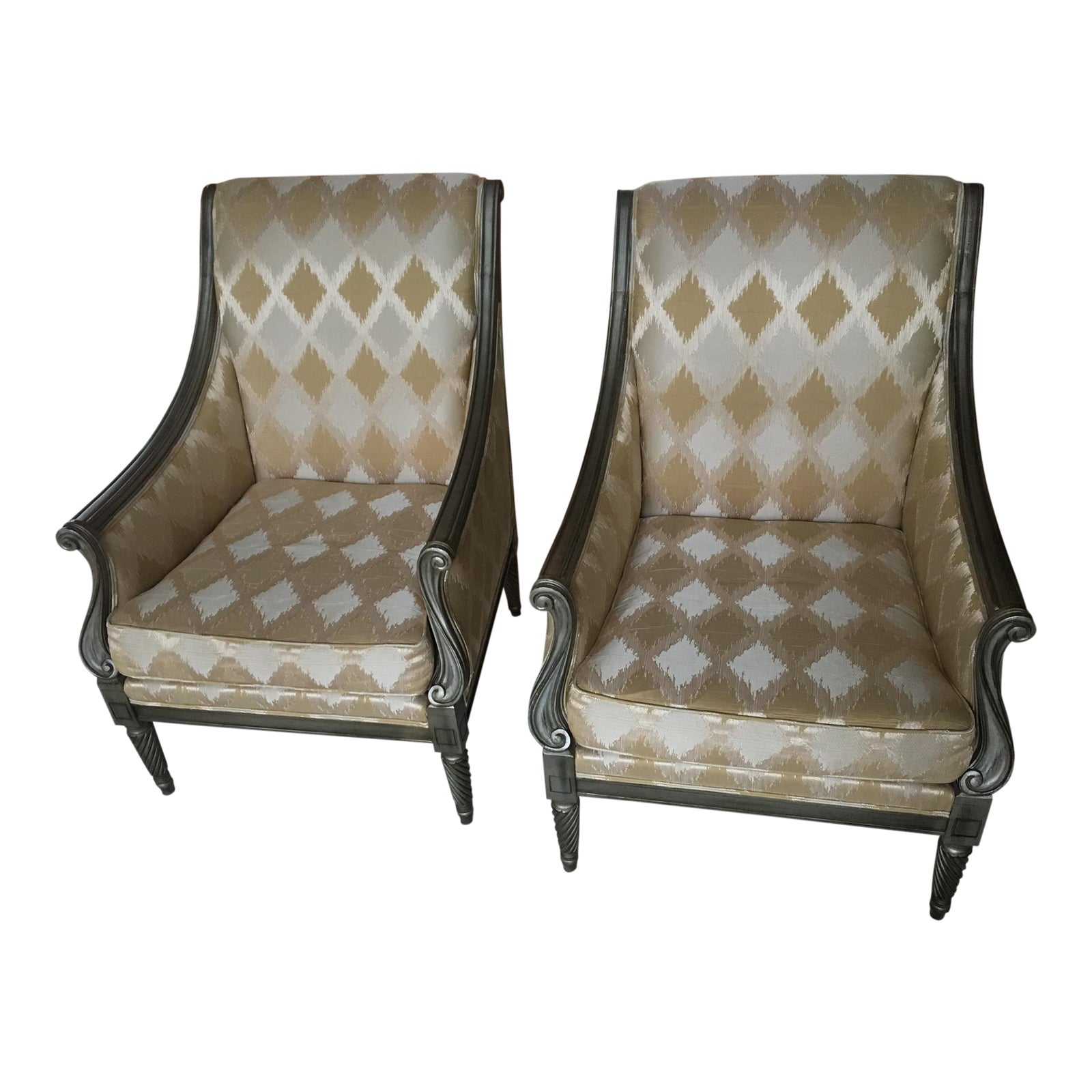 Drexel Heritage Silk Chairs A Pair Chairish