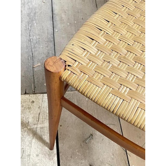 Gold Mid-Century Modern Woven-Seat Dining Chairs by G.B. Marangoni, Italy, 1950s, Set of 2 For Sale - Image 8 of 12