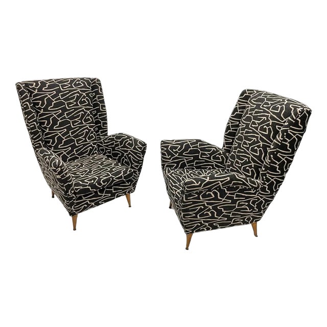 Set of Vintage Armchairs by Giò Ponti, 1950s For Sale