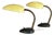 Yellow + Black Sputnik Table Lights in the style of Stilnovo and Auböck, Italy, 1950s, Set of 2 For Sale