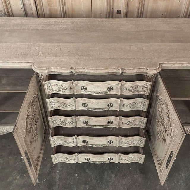 Grand Liégeois Louis XIV Style Stripped Oak Buffet ~ Credenza For Sale - Image 17 of 18