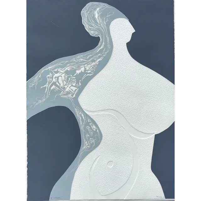 Mid-Century Modern Modernist Expressionist Figurative Lithograph by Mickie Rosen 1/25 For Sale - Image 3 of 9