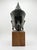 Vintage Bronze Crowned Buddha Head in Thai Ayutthaya Style. Wood Base Sculpture For Sale In New York - Image 6 of 6