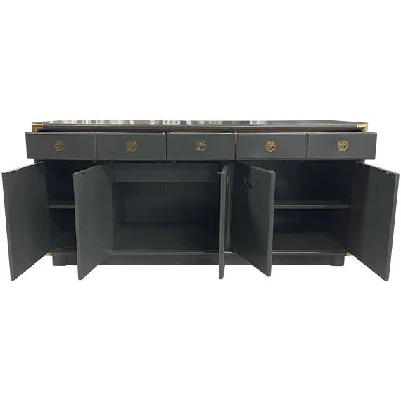 Contemporary 66.5" Finished 5 Door 3 Drawer Vintage Buffet For Sale - Image 3 of 4