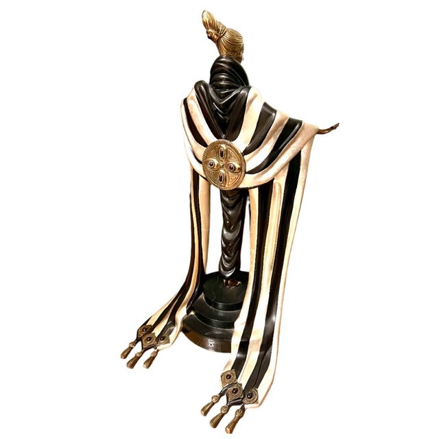 Art Deco 1980s Erte Original Bronze Sculpture Titled "Monaco" For Sale - Image 3 of 4