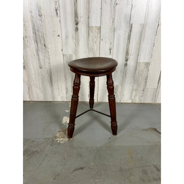 Brown 19th Century English Pub Stool For Sale - Image 8 of 10