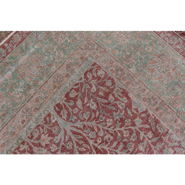 Antique Indian Amritsar Rug With Tree of Life Design in Rich Reds 9'10 X 14'7 For Sale - Image 12 of 12