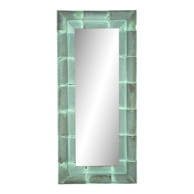 Copper Mirror Made From Oxidized Roof Tiles For Sale