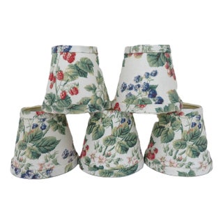 Set of 5 Five Leaves & Berries Clip-on Lamp Chandelier Shades For Sale