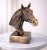 Modern 1970s Antique Brass Finish Metal Hand Carved Horse Head Bust Sculpture For Sale - Image 3 of 10