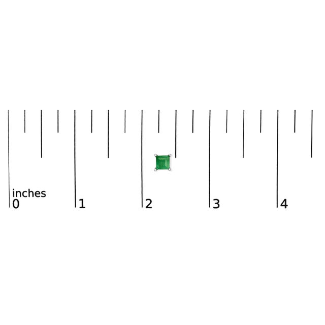 Early 21st Century 14K White Gold 5x5MM Princess Cut Green Emerald Solitaire Stud Earrings For Sale - Image 5 of 5