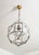 Stunning octagonal pendant lamp in brass and cut/faceted glass, made in italy, attributed to the fontana arte style of the...