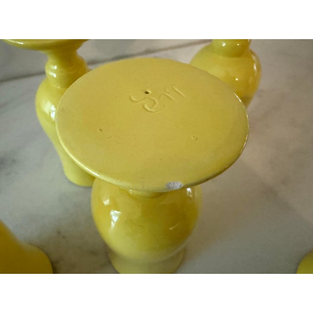 Set of 6 Vintage Yellow Pedestal Glasses For Sale - Image 12 of 12
