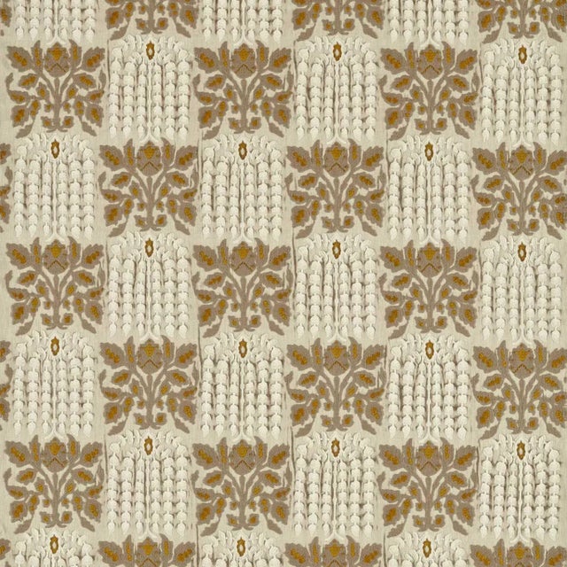 Zoffany Nirvani Embroidery Fabric in Antique Gold For Sale