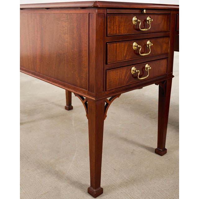 Baker Collector's Edition Georgian Mahogany Writing Table Desk For Sale - Image 9 of 18