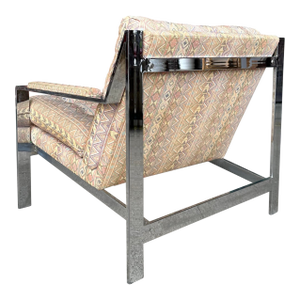 Cy Mann Chrome Flat Bar Mid Century Modern Lounge Chair