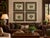 A striking collection of four botanical and cartographic prints, each featuring a different tropical palm or exotic plant...
