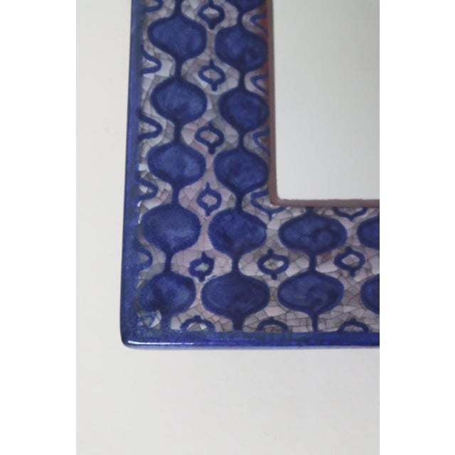 Blue Scandinavian Handcrafted Mirror by Michael Andersen, 1960s For Sale - Image 8 of 11
