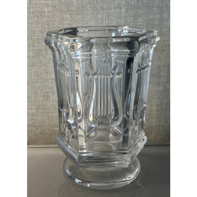 19th Century Antique 19th Century American Classical Boston & Sandwich Flint Glass Lyre Vase For Sale - Image 5 of 13