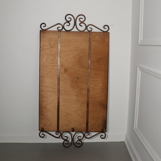 1960s 1960s Salterini Style Wrought Iron Wall Mirror For Sale - Image 5 of 6