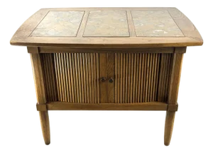 Mid 20th Century Mid Century Modern Tambour-Door Nightstand Side Table by Tomlinson