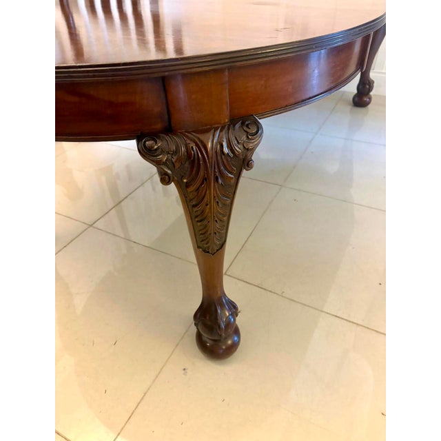 Antique Victorian Mahogany Extending Dining Table with Carved Claw and Ball Legs, 1880 For Sale - Image 12 of 14