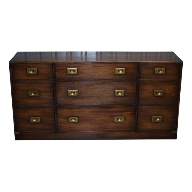 British Military Campaign Sideboard with Brass Fittings from Bevan Funnell, 1950s For Sale