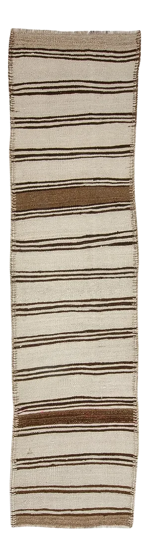 Vintage Striped Natural Kilim Runner