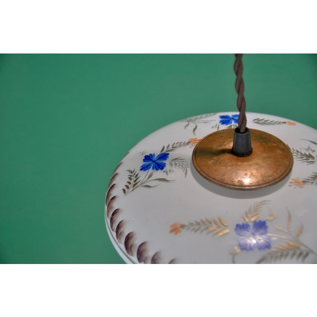 1940s Hand-Painted Glass Lamp, 1940s For Sale - Image 5 of 9