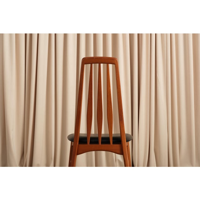 1960s Vintage Niels Koefoed Eva Chair | Danish Mid-Century Modern Wood Leather Dining Seat For Sale - Image 5 of 9