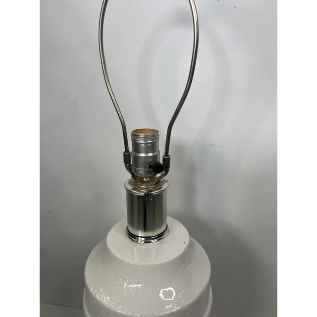 Mid Century White Ceramic Table Lamp For Sale - Image 4 of 9