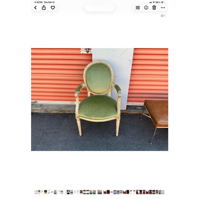 Mid-Century Italian Berger Chairs With French Louis XVI Styling - Pair For Sale - Image 10 of 12