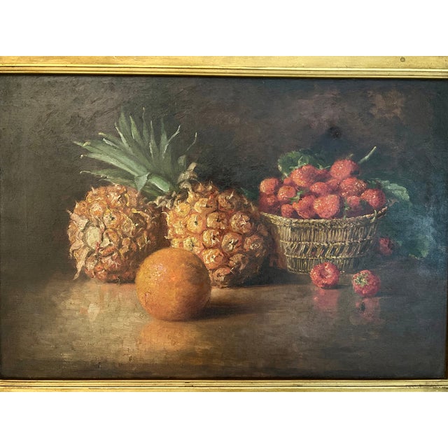 American Antique Painting of Still Life With Fruit For Sale - Image 3 of 11