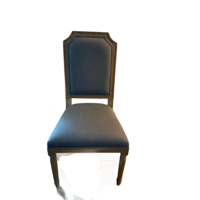 Restoration Hardware Custom Louis XVI Dining Chairs – Set of 6, Belgian Linen, Weathered Oak For Sale - Image 11 of 11