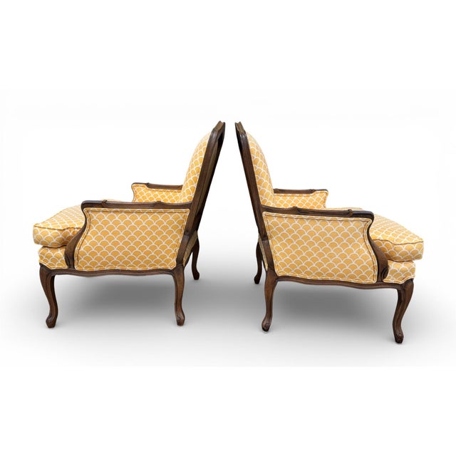 Century Furniture Vintage Century Chair French Bergere Chairs, a Pair For Sale - Image 4 of 17