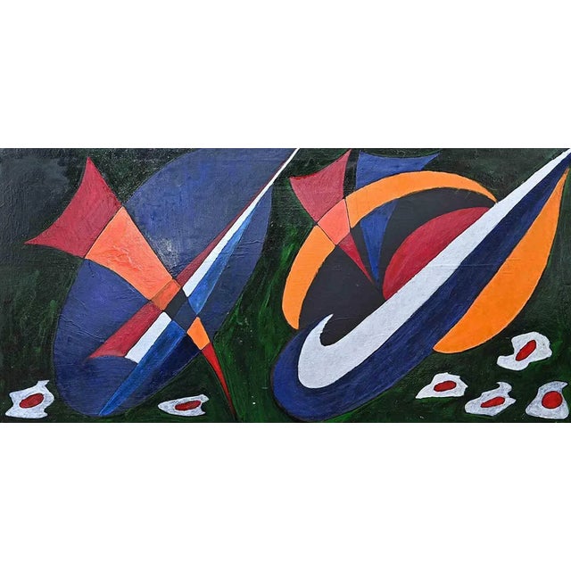 Giorgio Lo Fermo, Hommage to Futurballa, Original Oil on Canvas, 2022 For Sale