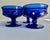 Colony Glass Mid 20th Century Set of 4 Colony Glass Co. Crown Cobalt Blue Pedestal Dishes For Sale - Image 4 of 16