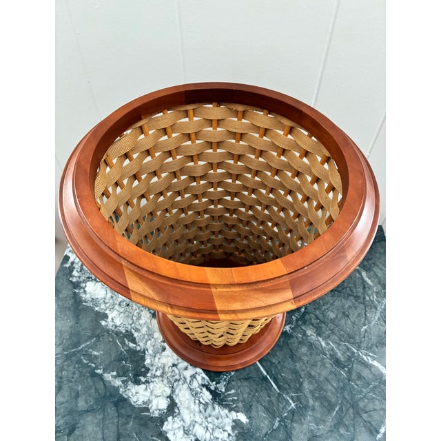 1970s 1970s MCM Woven Cane Umbrella Stand/Basket by Brea College Crafts For Sale - Image 5 of 7