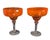 Orange Late 20th Century Pair of Hand Blown Art Glass Orange Margarita Glasses For Sale - Image 8 of 8