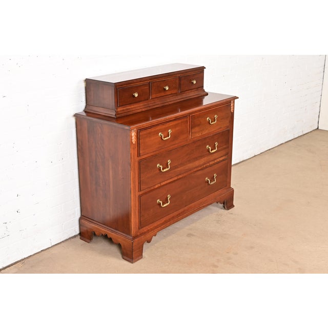 Ethan Allen Ethan Allen Georgian Solid Cherry Wood Dresser or Chest of Drawers For Sale - Image 4 of 17