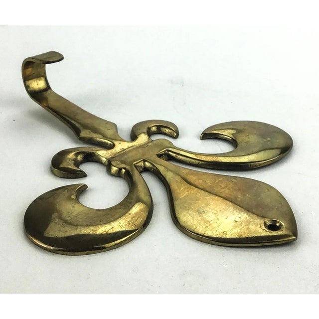 Solid Brass Fluer De Lis Wall Hook For Sale - Image 4 of 6
