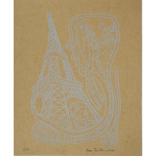 Yvon Taillandier, Paris, The Eiffel Tower, Original Signed Screenprint For Sale