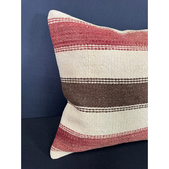 Turkish Hemp Pillow Cushion Natural Beige Red Cushion Cover 20x20 #30629 Enhance your home decor with our Kilim Pillow...