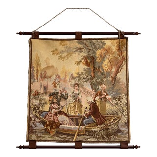 Mid-Century French Pastoral Tapestry Wall Hanging For Sale