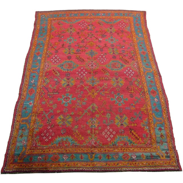 Early 20th Century Early 20th Century Turkish Oushak Rug 14'0'' X 8'6'' For Sale - Image 5 of 5