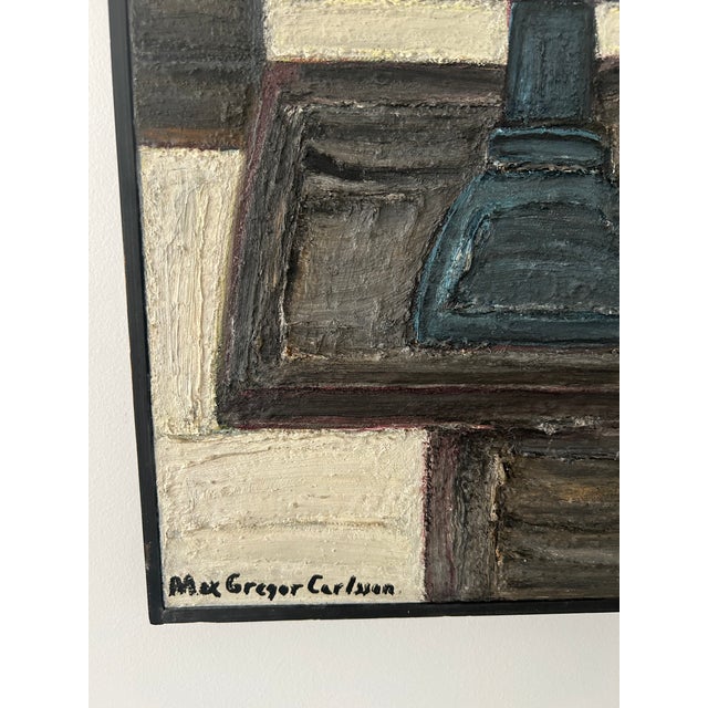 1970s Mid-Century / Brutalist Oil Painting by Max Gregor