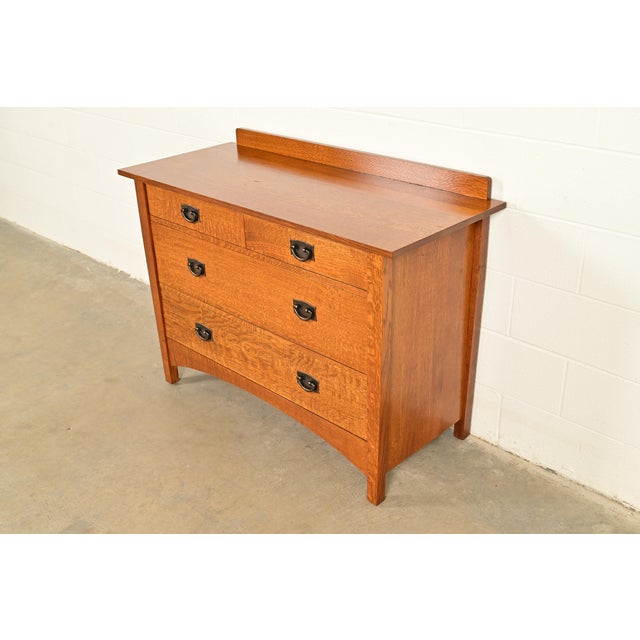 Mission Stickley Harvey Ellis Collection Mission Oak Arts & Crafts Dresser or Chest of Drawers For Sale - Image 3 of 14