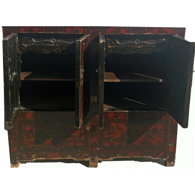Dark Red Shanxi Antique Chest Cabinet For Sale - Image 10 of 11