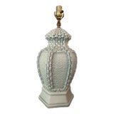 Vintage Palm Beach Ceramic Basket Weave Lamp For Sale